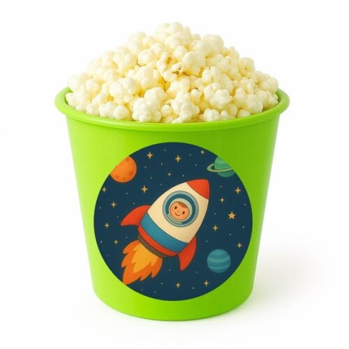 Balde de Pipoca Personalizado Infantil Espaço Sideral