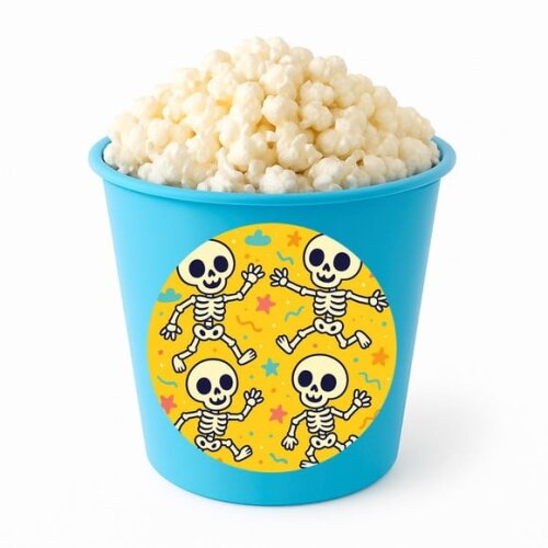 Balde de Pipoca Personalizado Infantil Esqueletinhos Kids