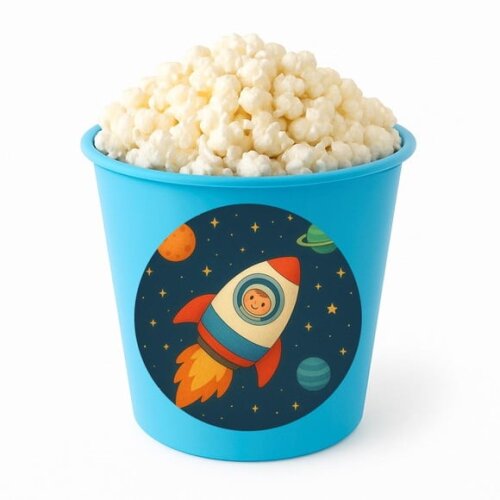 Balde de Pipoca Personalizado Infantil Espaço Sideral