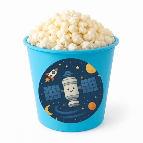 Balde de Pipoca Personalizado Infantil Estação Espacial