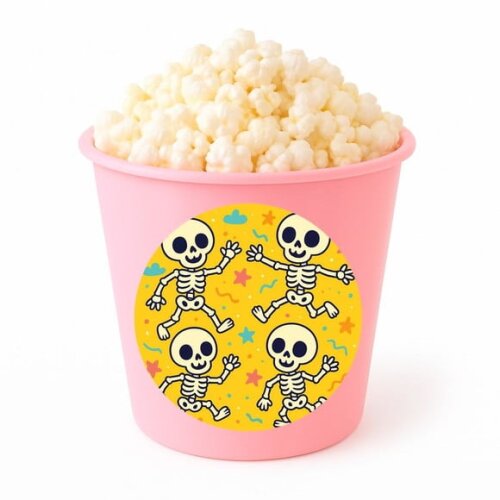 Balde de Pipoca Personalizado Infantil Esqueletinhos Kids