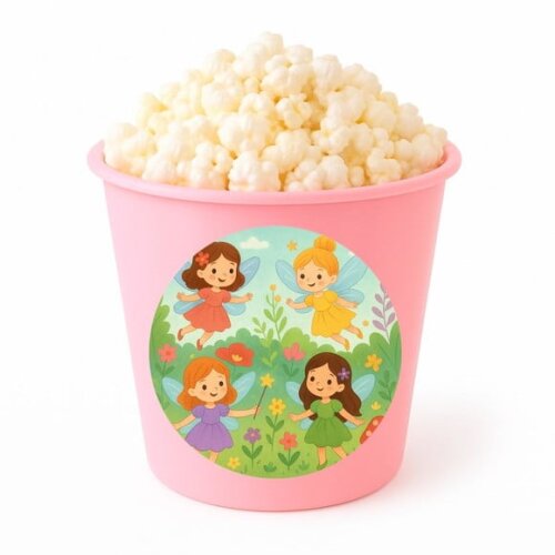 Balde de Pipoca Personalizado Infantil Fadas