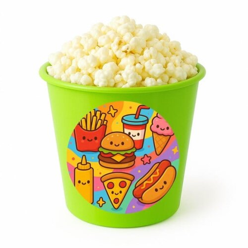 Balde de Pipoca Personalizado Infantil Fast Food