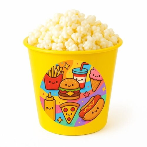 Balde de Pipoca Personalizado Infantil Fast Food