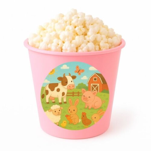 Balde de Pipoca Personalizado Infantil Fazendinha
