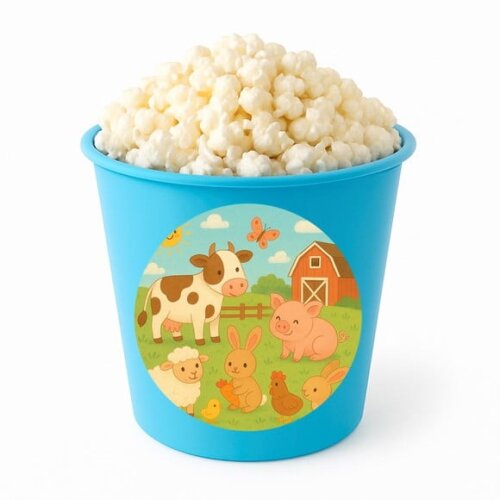 Balde de Pipoca Personalizado Infantil Fazendinha