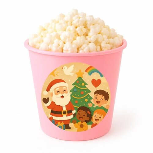 Balde de Pipoca Personalizado Infantil Feliz Natal