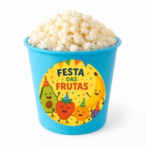 Balde de Pipoca Personalizado Infantil Festa das Frutas