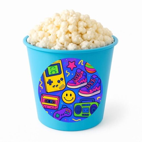 Balde de Pipoca Personalizado Infantil Festa Anos 90