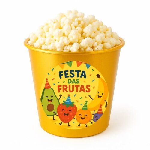 Balde de Pipoca Personalizado Infantil Festa das Frutas