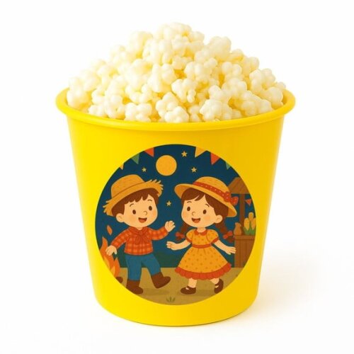 Balde de Pipoca Personalizado Infantil Festa Junina