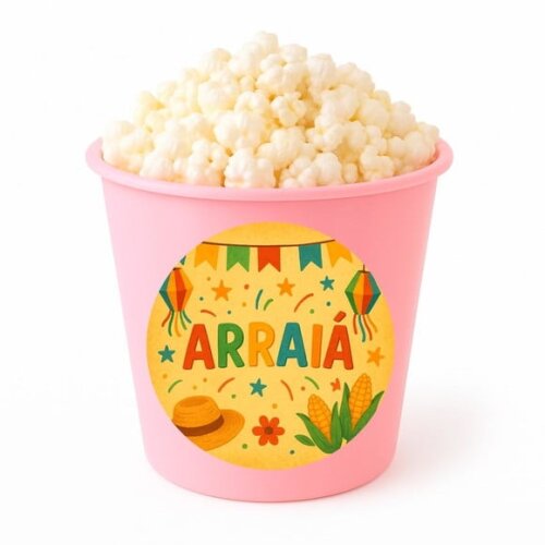 Balde de Pipoca Personalizado Infantil Festa Junina Arraiá