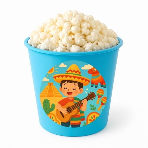Balde de Pipoca Personalizado Infantil Festa Mexicana