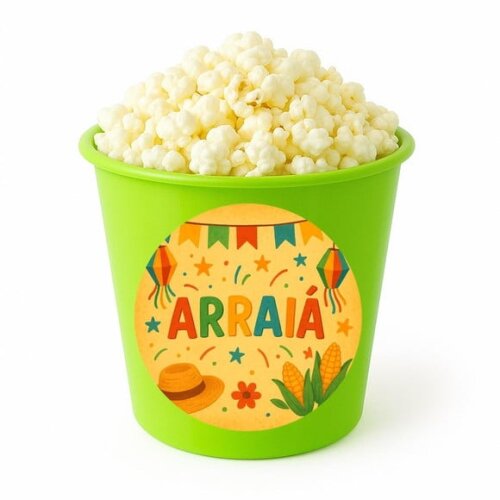 Balde de Pipoca Personalizado Infantil Festa Junina Arraiá