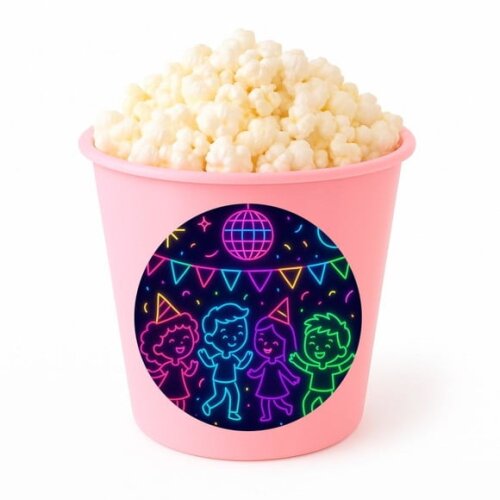 Balde de Pipoca Personalizado Infantil Festa Neon