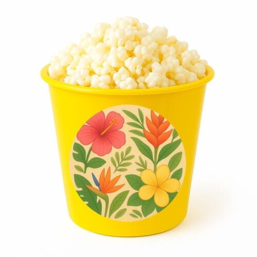 Balde de Pipoca Personalizado Infantil Flores Tropicais