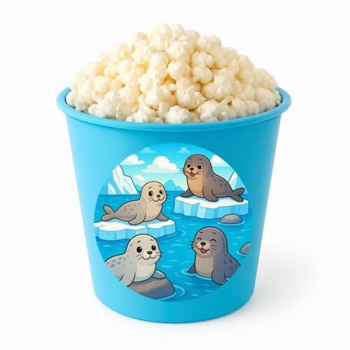 Balde de Pipoca Personalizado Infantil Focas