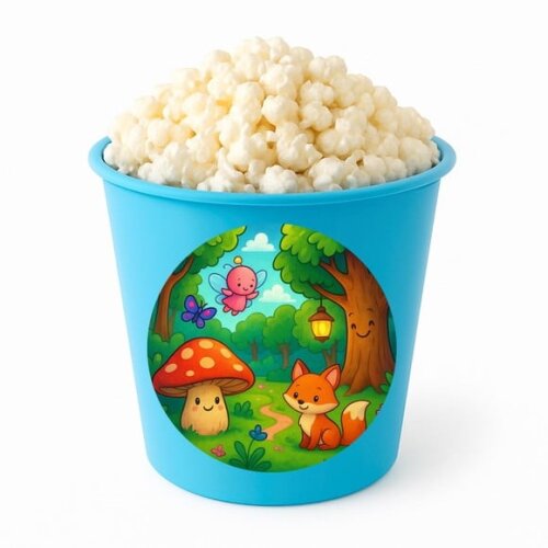 Balde de Pipoca Personalizado Infantil Floresta Encantada