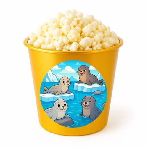 Balde de Pipoca Personalizado Infantil Focas