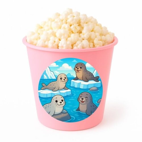 Balde de Pipoca Personalizado Infantil Focas