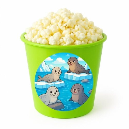Balde de Pipoca Personalizado Infantil Focas