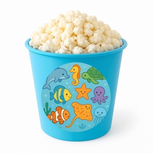 Balde de Pipoca Personalizado Infantil Fundo do Mar