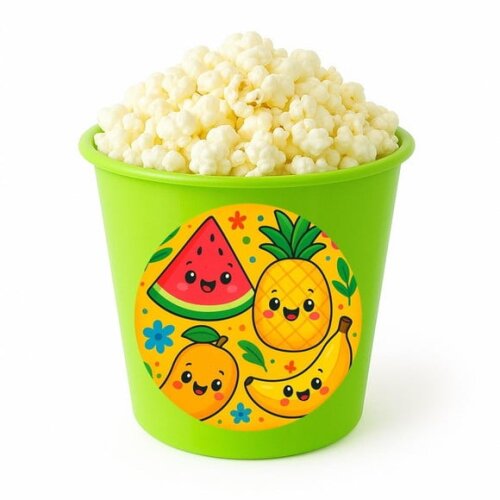 Balde de Pipoca Personalizado Infantil Frutas Tropicais