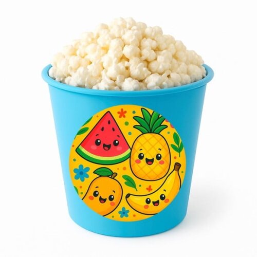 Balde de Pipoca Personalizado Infantil Frutas Tropicais
