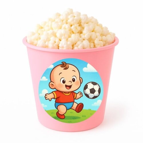 Balde de Pipoca Personalizado Infantil Futebol Baby