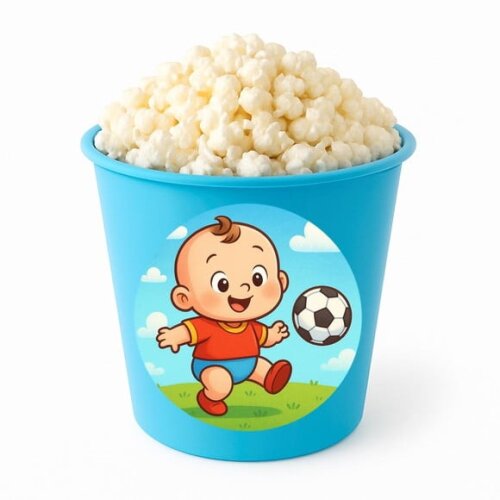 Balde de Pipoca Personalizado Infantil Futebol Baby