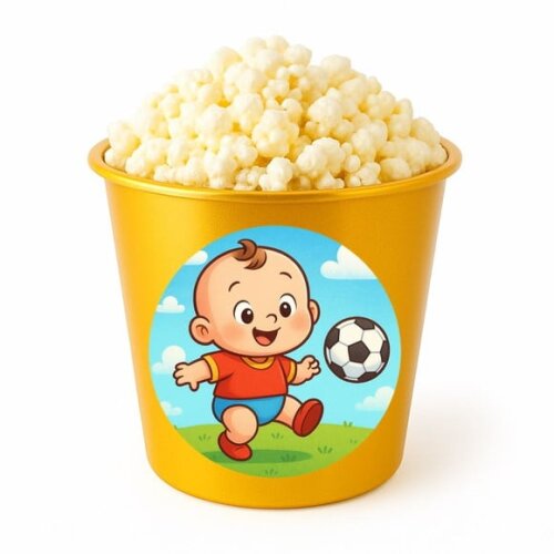 Balde de Pipoca Personalizado Infantil Futebol Baby
