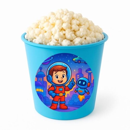 Balde de Pipoca Personalizado Infantil Futurismo Infantil