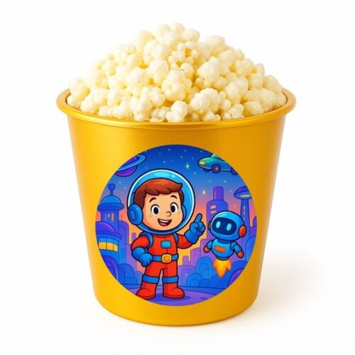 Balde de Pipoca Personalizado Infantil Futurismo Infantil