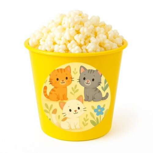 Balde de Pipoca Personalizado Infantil Gatinhos