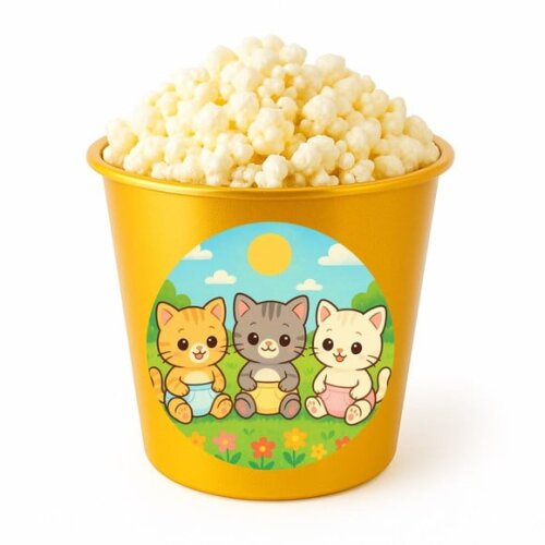 Balde de Pipoca Personalizado Infantil Gatinhos Baby