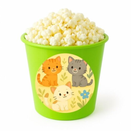 Balde de Pipoca Personalizado Infantil Gatinhos