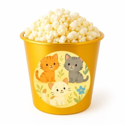 Balde de Pipoca Personalizado Infantil Gatinhos