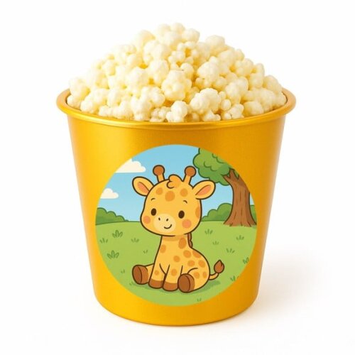 Balde de Pipoca Personalizado Infantil Girafinha Baby