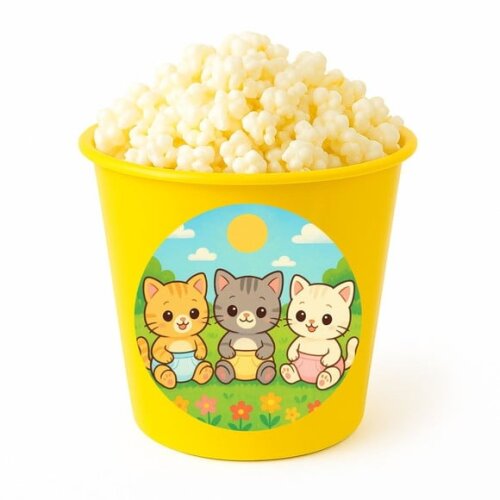 Balde de Pipoca Personalizado Infantil Gatinhos Baby