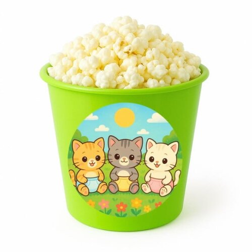 Balde de Pipoca Personalizado Infantil Gatinhos Baby