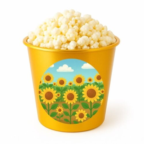 Balde de Pipoca Personalizado Infantil Girassóis