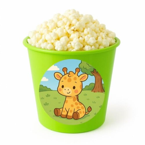 Balde de Pipoca Personalizado Infantil Girafinha Baby