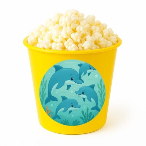 Balde de Pipoca Personalizado Infantil Golfinhos