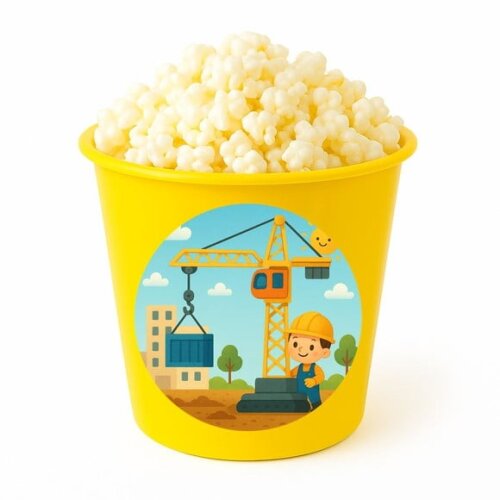 Balde de Pipoca Personalizado Infantil Grua