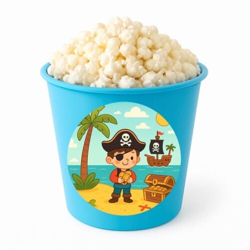 Balde de Pipoca Personalizado Infantil Ilha Pirata