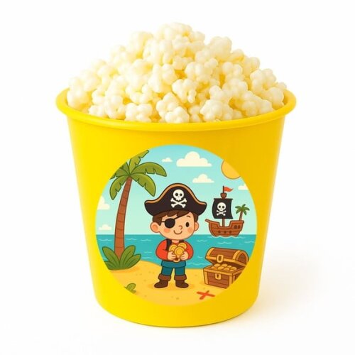 Balde de Pipoca Personalizado Infantil Ilha Pirata