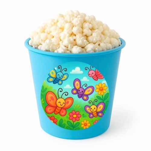 Balde de Pipoca Personalizado Infantil Jardim das Borboletas