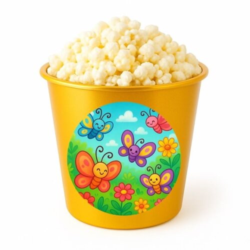 Balde de Pipoca Personalizado Infantil Jardim das Borboletas