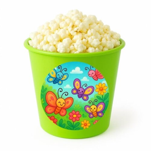 Balde de Pipoca Personalizado Infantil Jardim das Borboletas