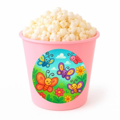 Balde de Pipoca Personalizado Infantil Jardim das Borboletas